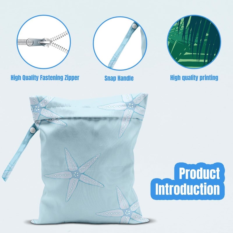 AASRR Store Wet Dry Bag, Wet Bag for Swimsuit, Travel, Beach, Pool, Diapers, Dirty Yoga Gym Clothes, Makeup Bag, Starfish Summer Vacation Essentials - Image 3